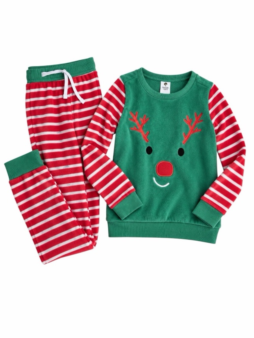 Tucker + Tate kids’ Christmas reindeer fleece pajama set, size 6,